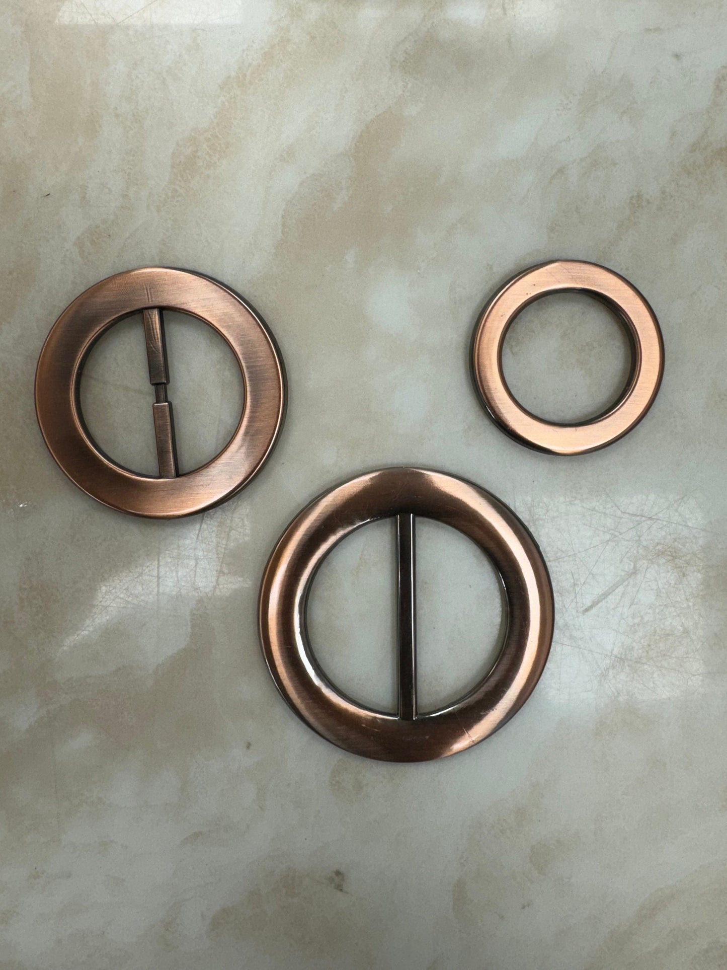 copper buckles, copper rings, copper finish buckles, buckles, exclusive buckles