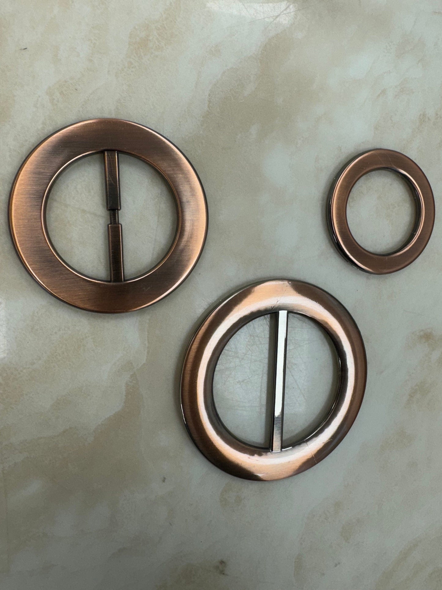 copper buckles, copper rings, copper finish buckles, buckles, exclusive buckles