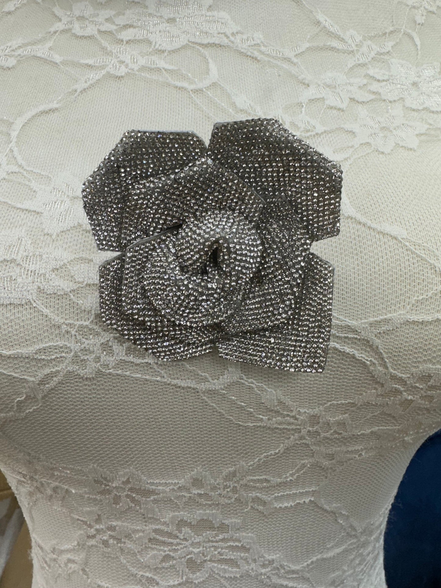 diaamnte corsage, rhinestone flower pin, brooch, wedding corsage, prom corsage