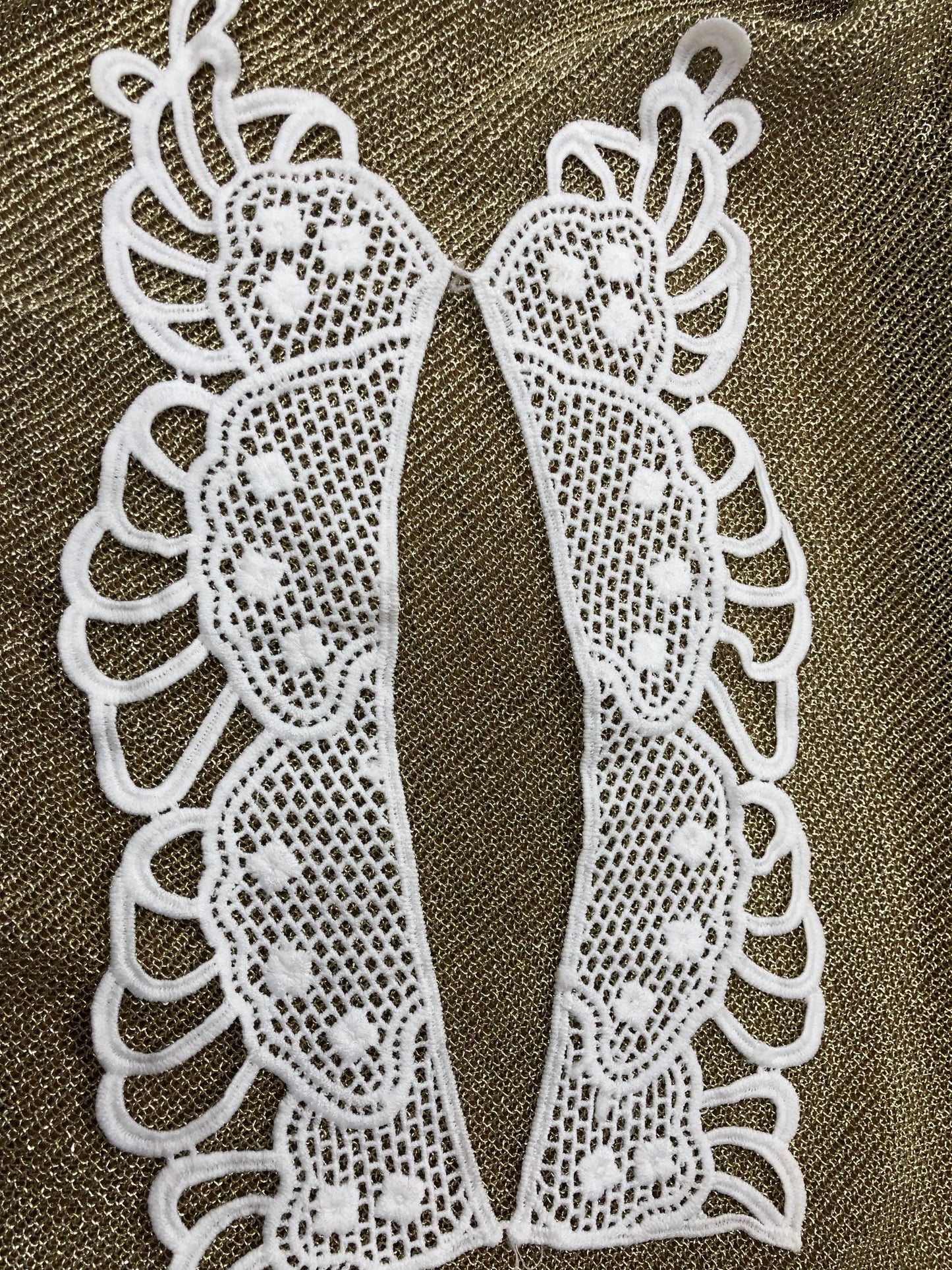 neck appliqué, cotton neck trim, lace neck accessorie