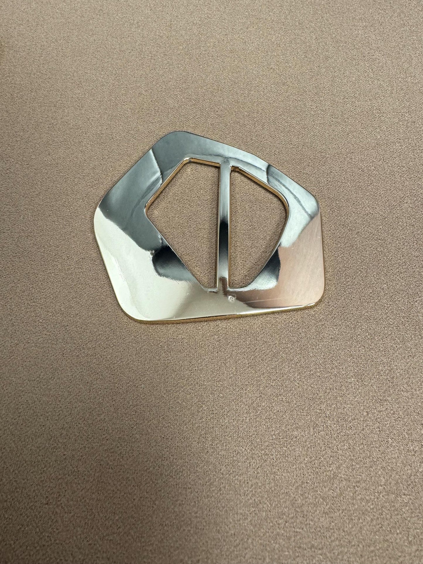 buckle, odd shape buckle, designer buckle, gold buckle