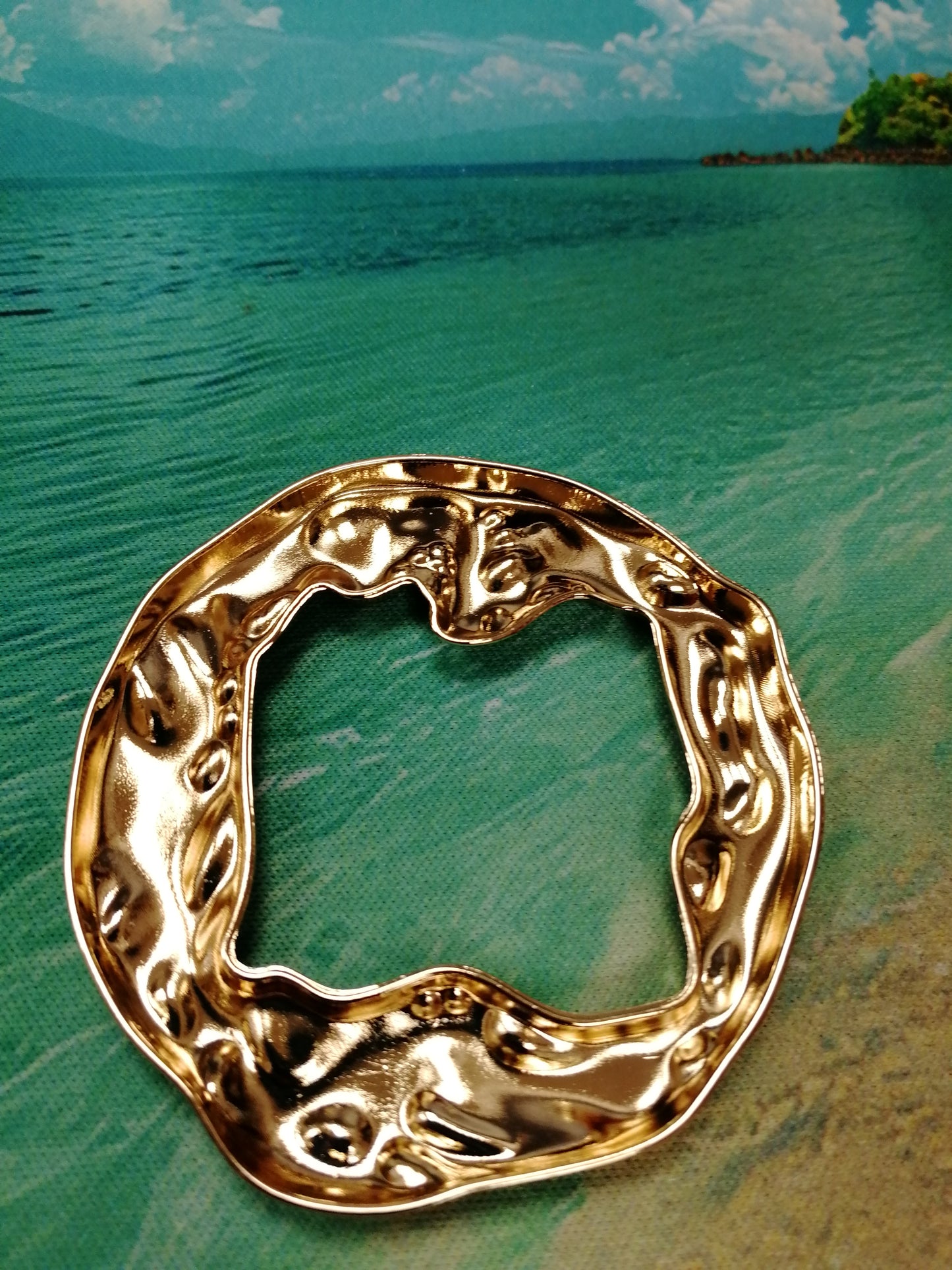 metal O Shape buckle, wavy gold buckle, bar buckle