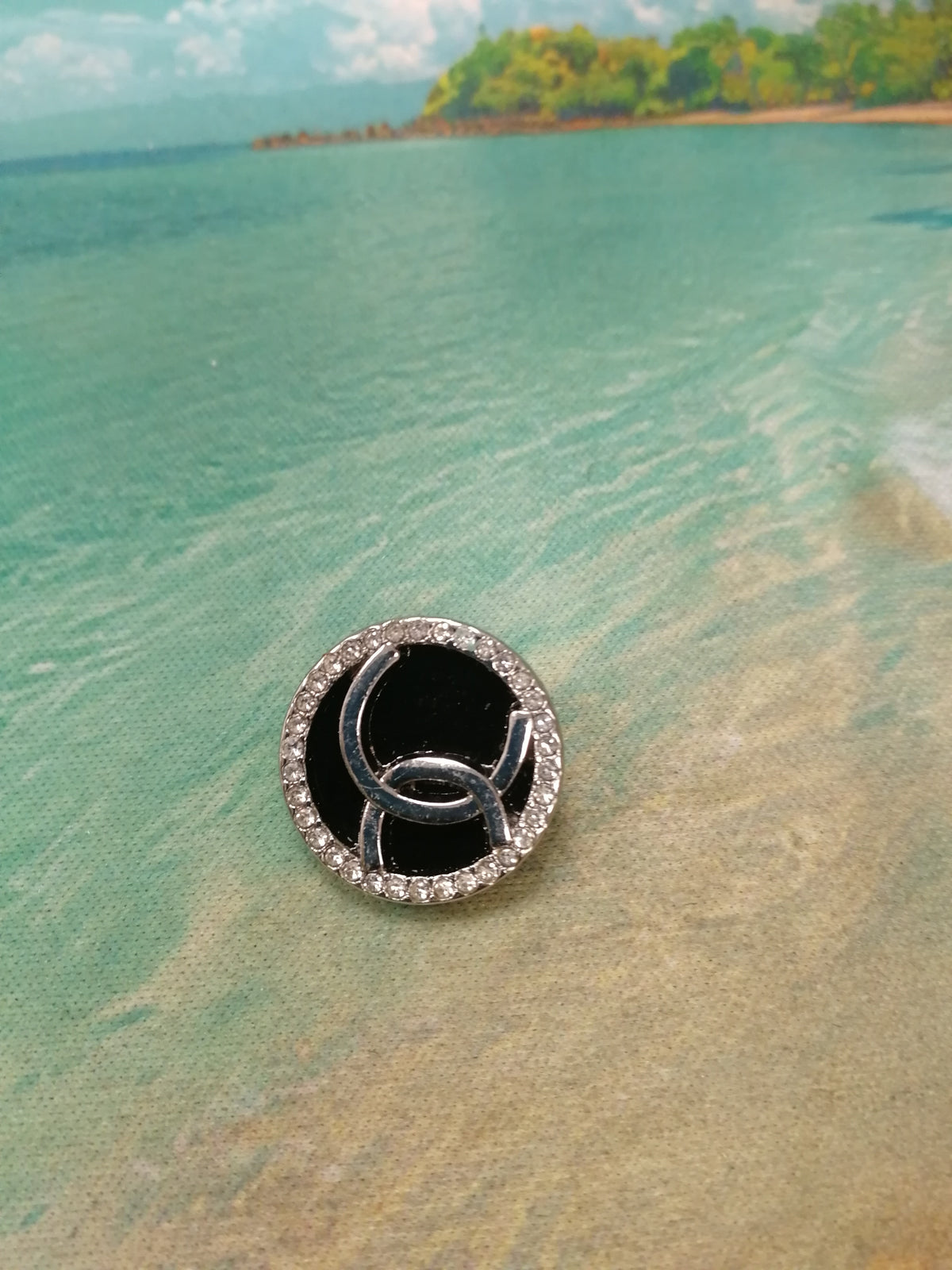 Four Different Diamante Round Shank Buttons