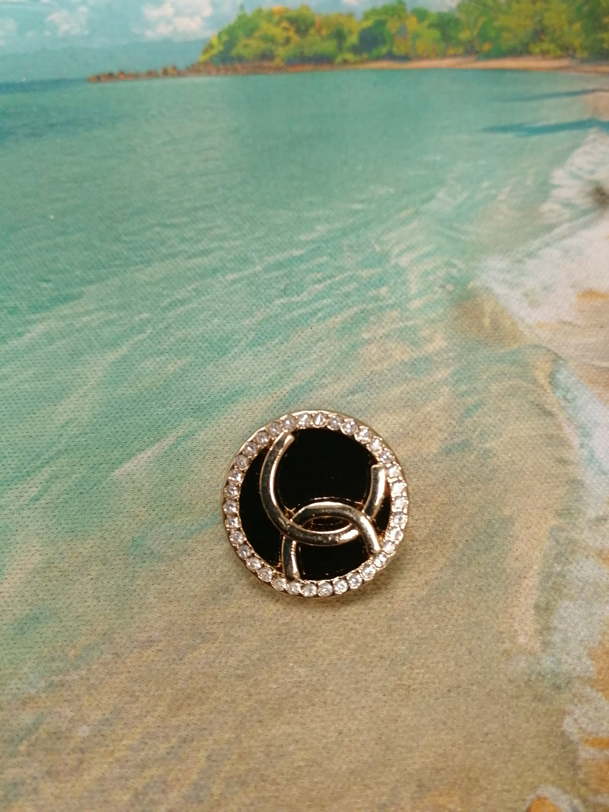 Four Different Diamante Round Shank Buttons