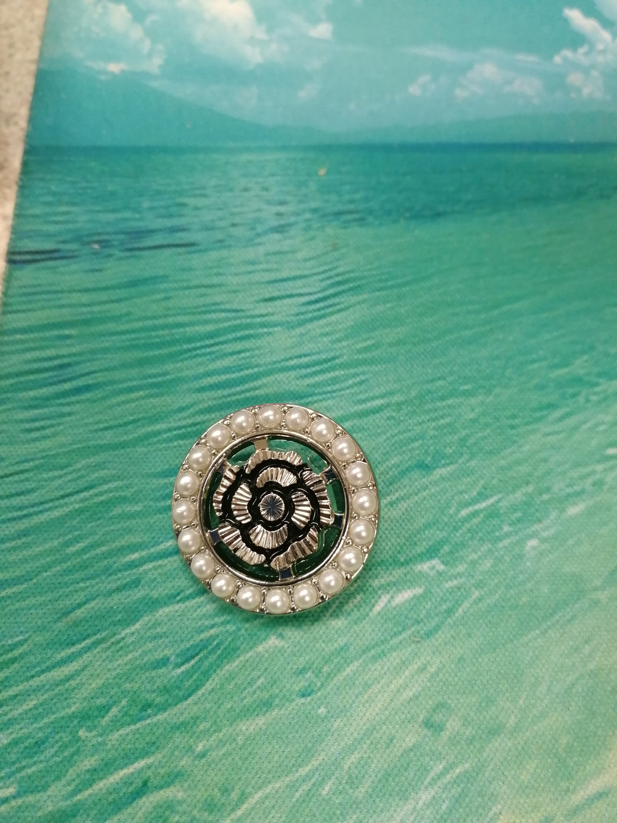 Three Different Diamante Round Shank Buttons
