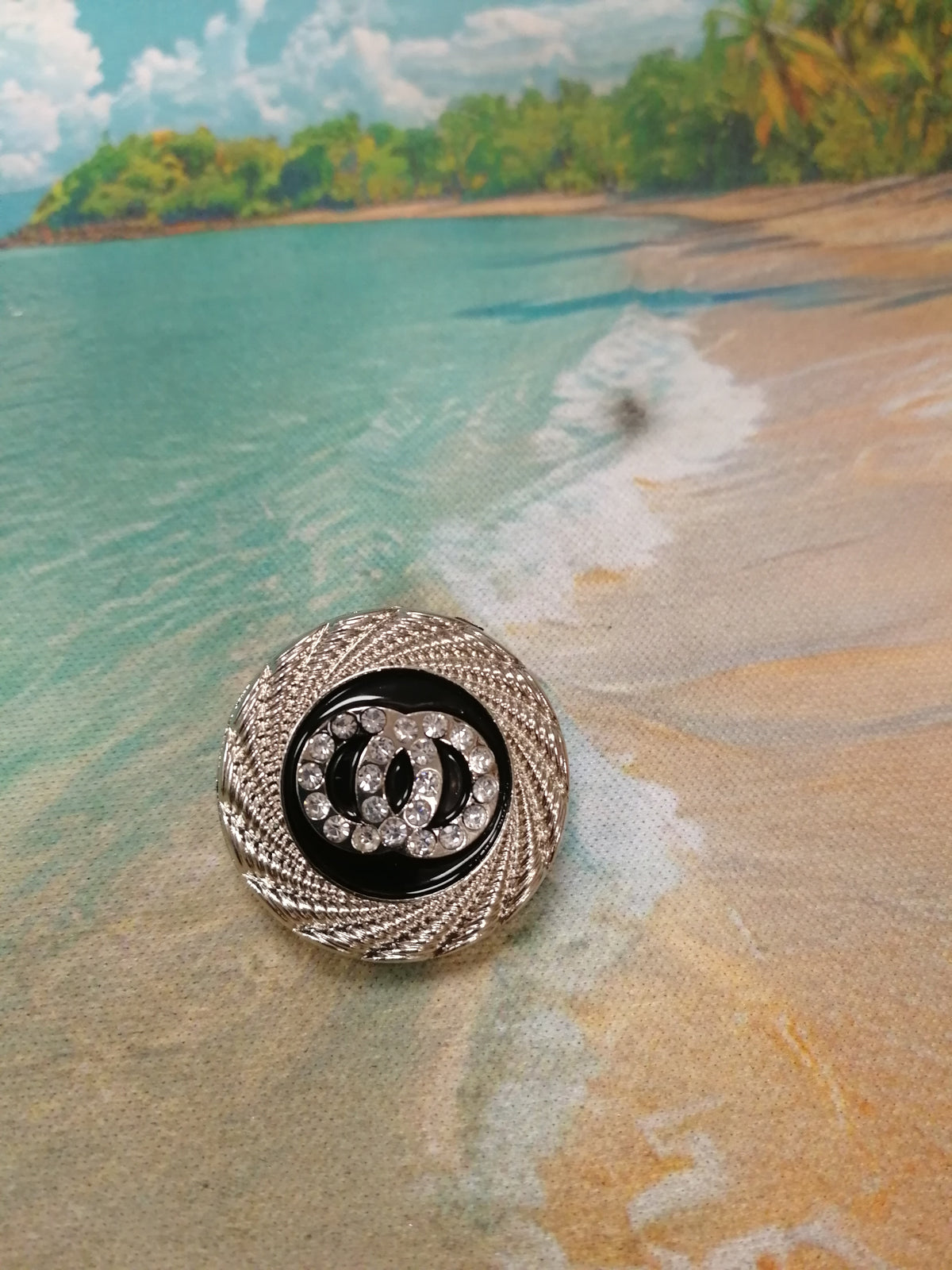 Three Different Diamante Round Shank Buttons
