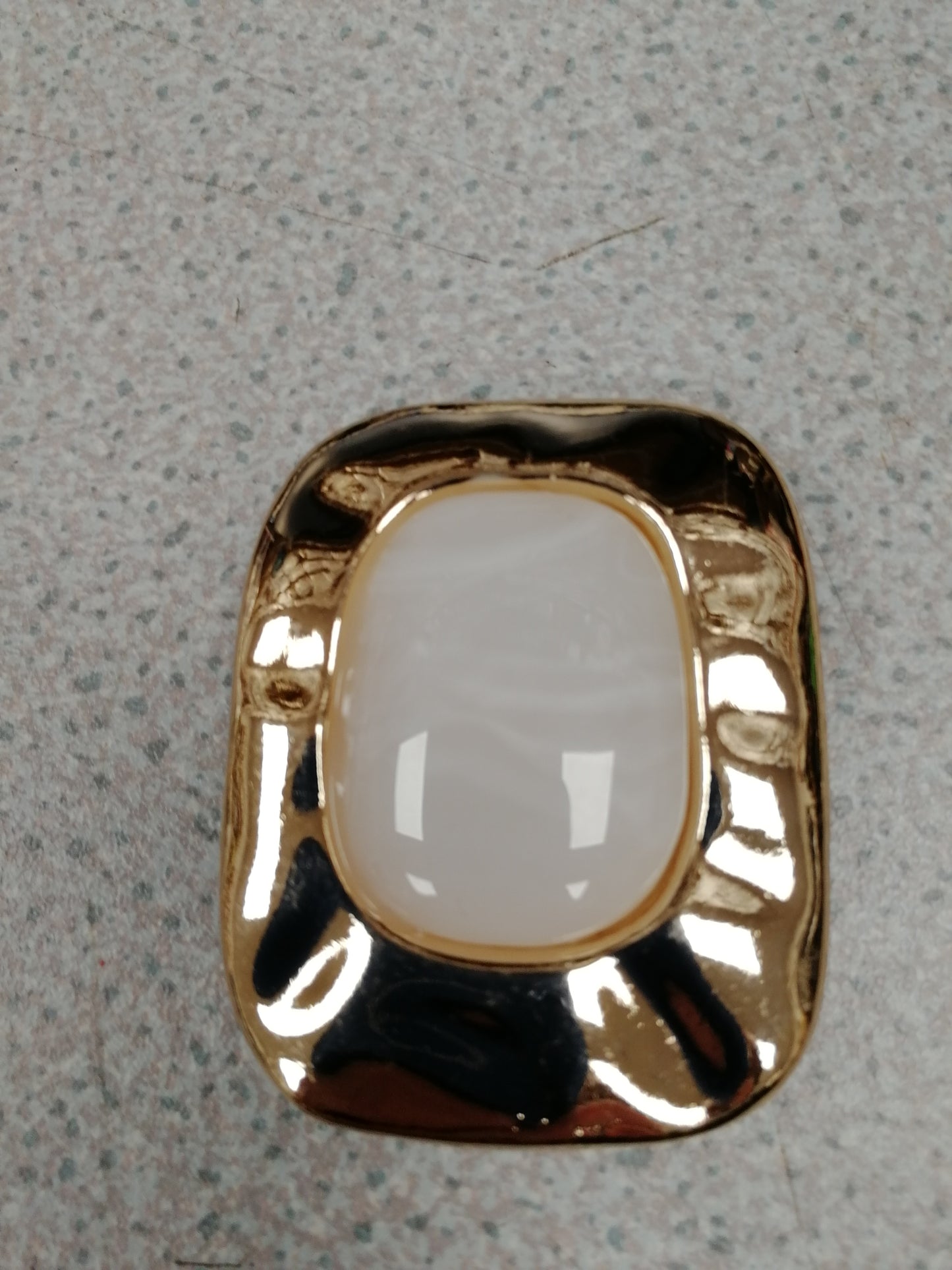 White Stone Buckle, Gold Buckle, Bar Buckle