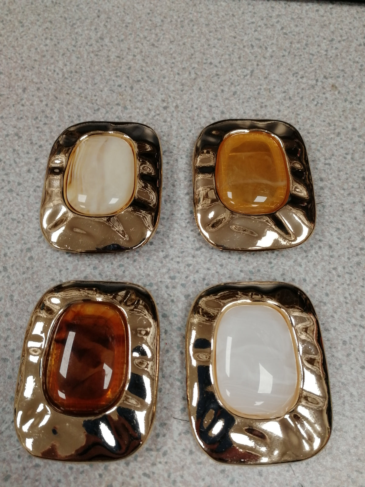 Square Stone Buckle, Gold Buckle, Bar Buckle 4 colours