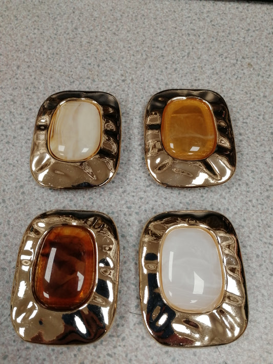 Square Stone Buckle, Gold Buckle, Bar Buckle 4 colours
