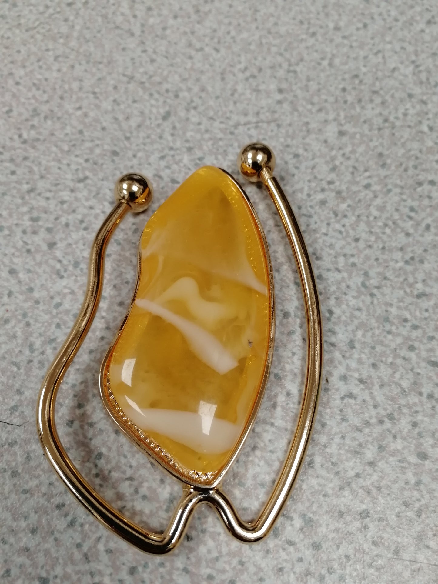 Misshapen Stone Buckle, Gold Buckle, Buckle, Bulldog Buckle
