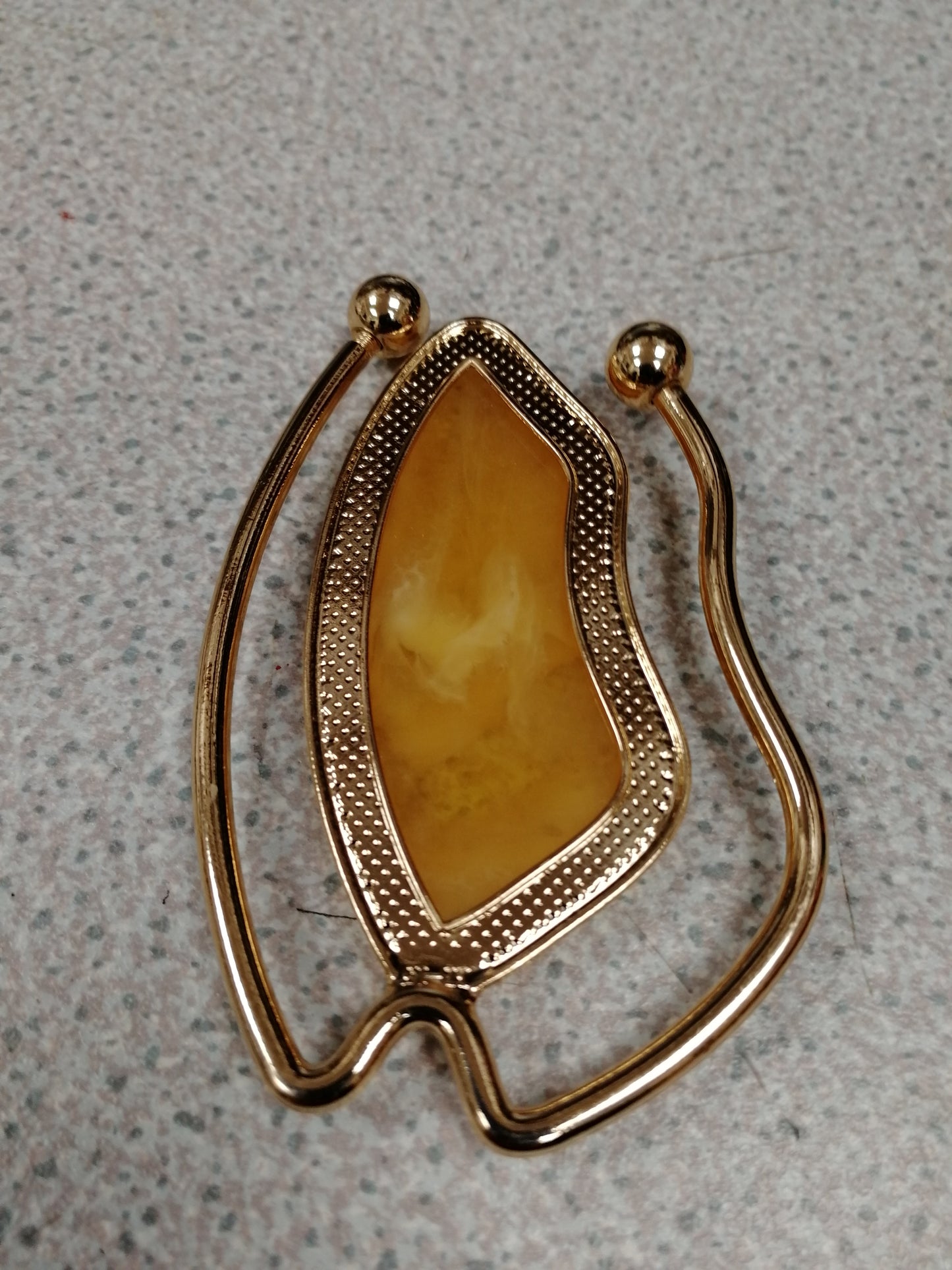 Misshapen Stone Buckle, Gold Buckle, Buckle, Bulldog Buckle