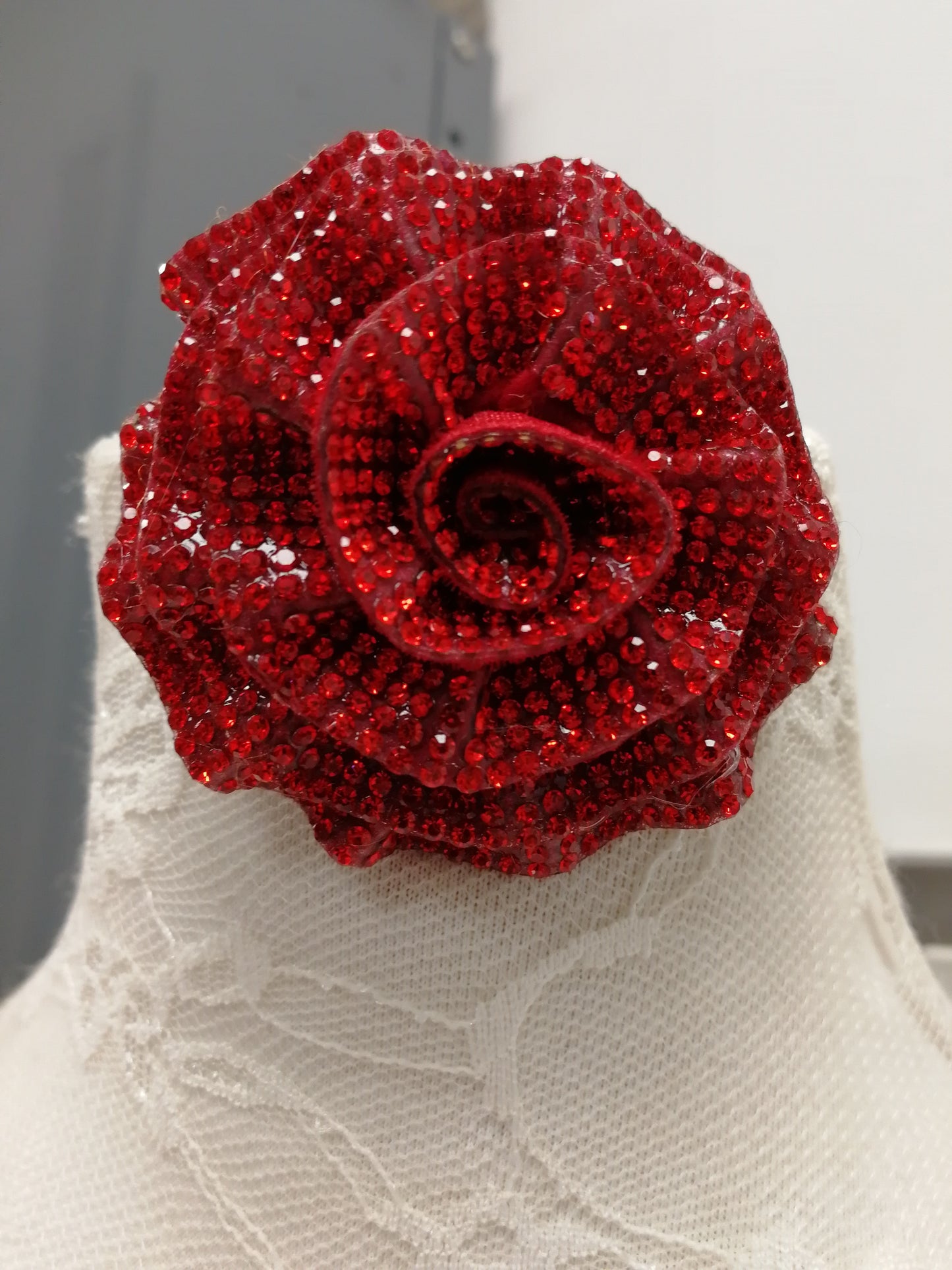 Glittering Red Rose , Wedding Corsage, Wedding Accessories, Flowers Hairgrip