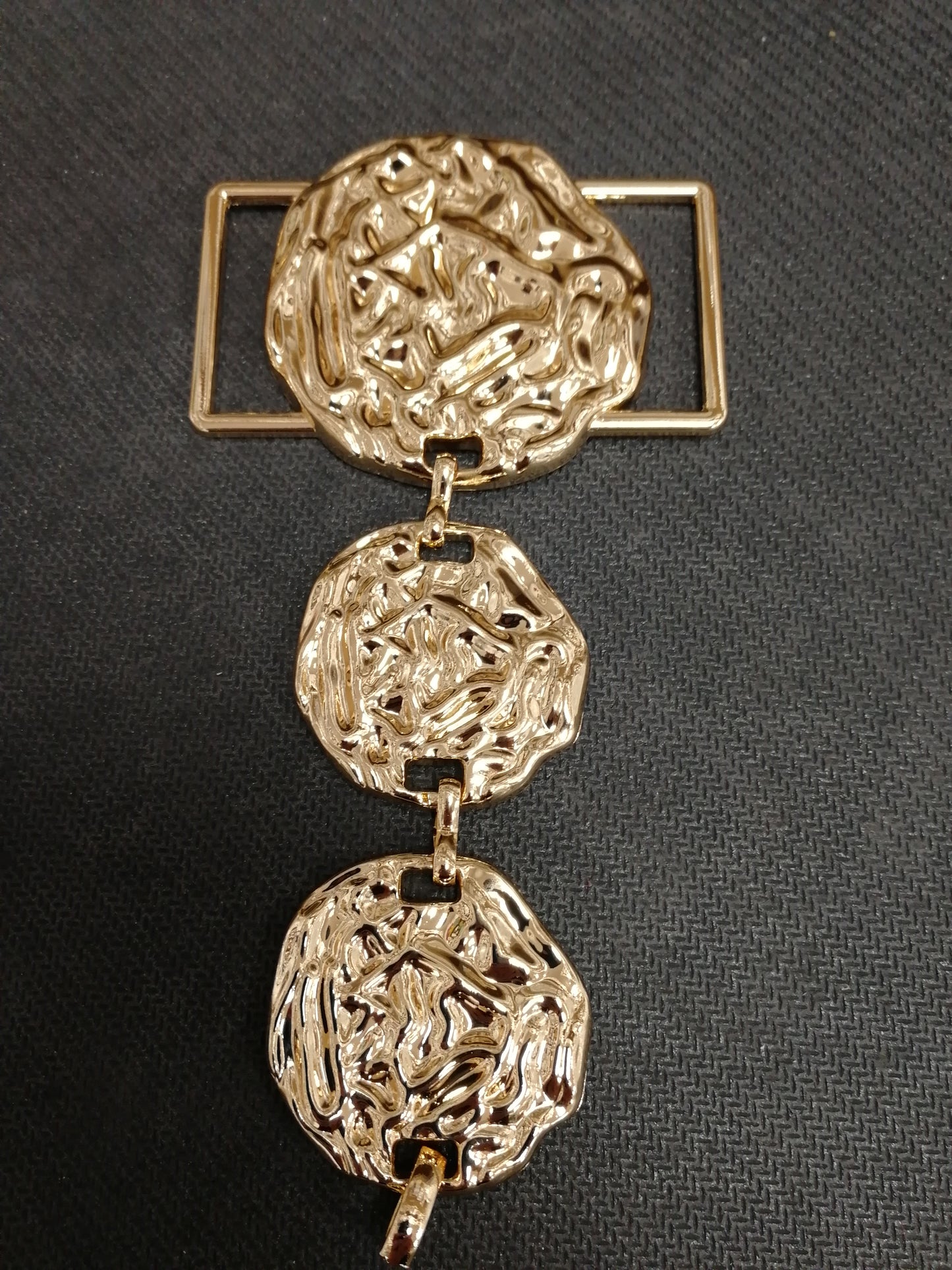 Hammered Round, odd buckle, hammered face buckle, buckles, swimwear buckle, fashion buckle, gold buckle, Large
