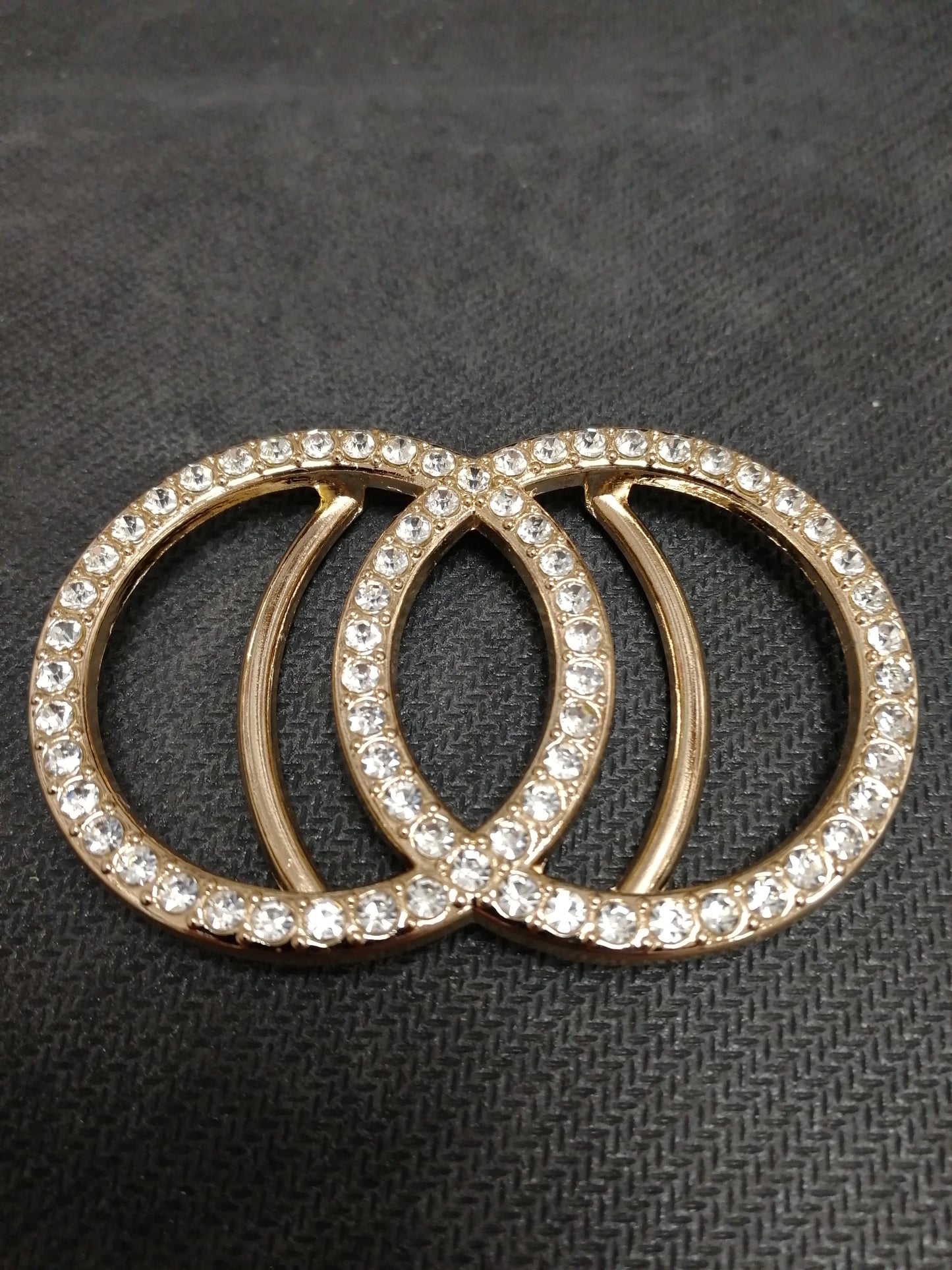 Double Circle Diamanté Rhinestone Metal Buckle, Decorative Buckle, Metal Buckle, Diamanté Buckle