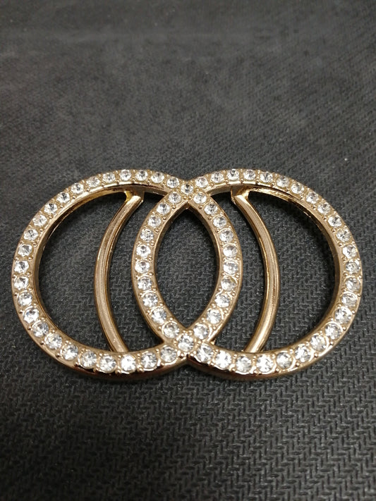 Double Circle Diamanté Rhinestone Metal Buckle, Decorative Buckle, Metal Buckle, Diamanté Buckle
