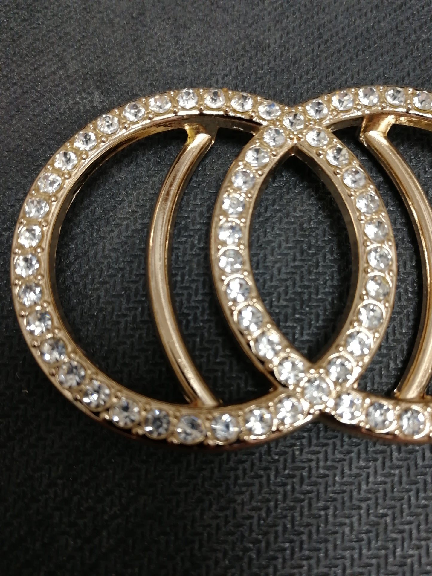 Double Circle Diamanté Rhinestone Metal Buckle, Decorative Buckle, Metal Buckle, Diamanté Buckle