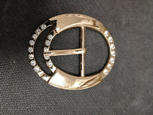 Oval Diamanté Rhinestone Metal Buckle with prong, Decorative Buckle, Metal Buckle, Diamanté Buckle