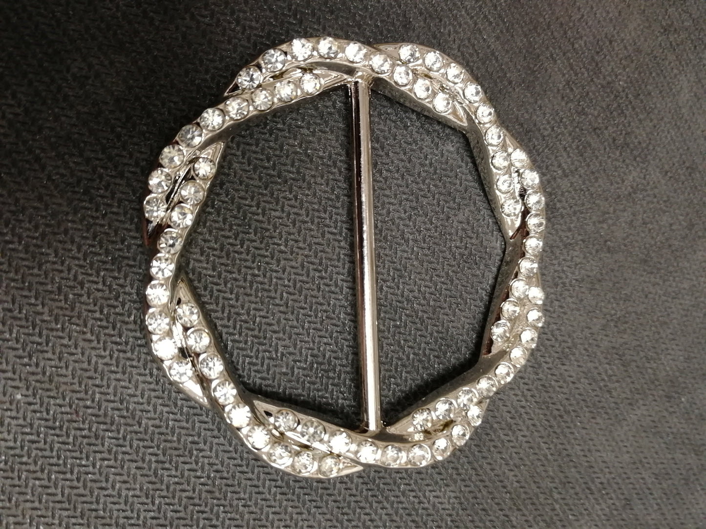 Silver Round Diamanté Rhinestone Metal Buckle, Decorative Buckle, Metal Buckle, Diamanté Buckle