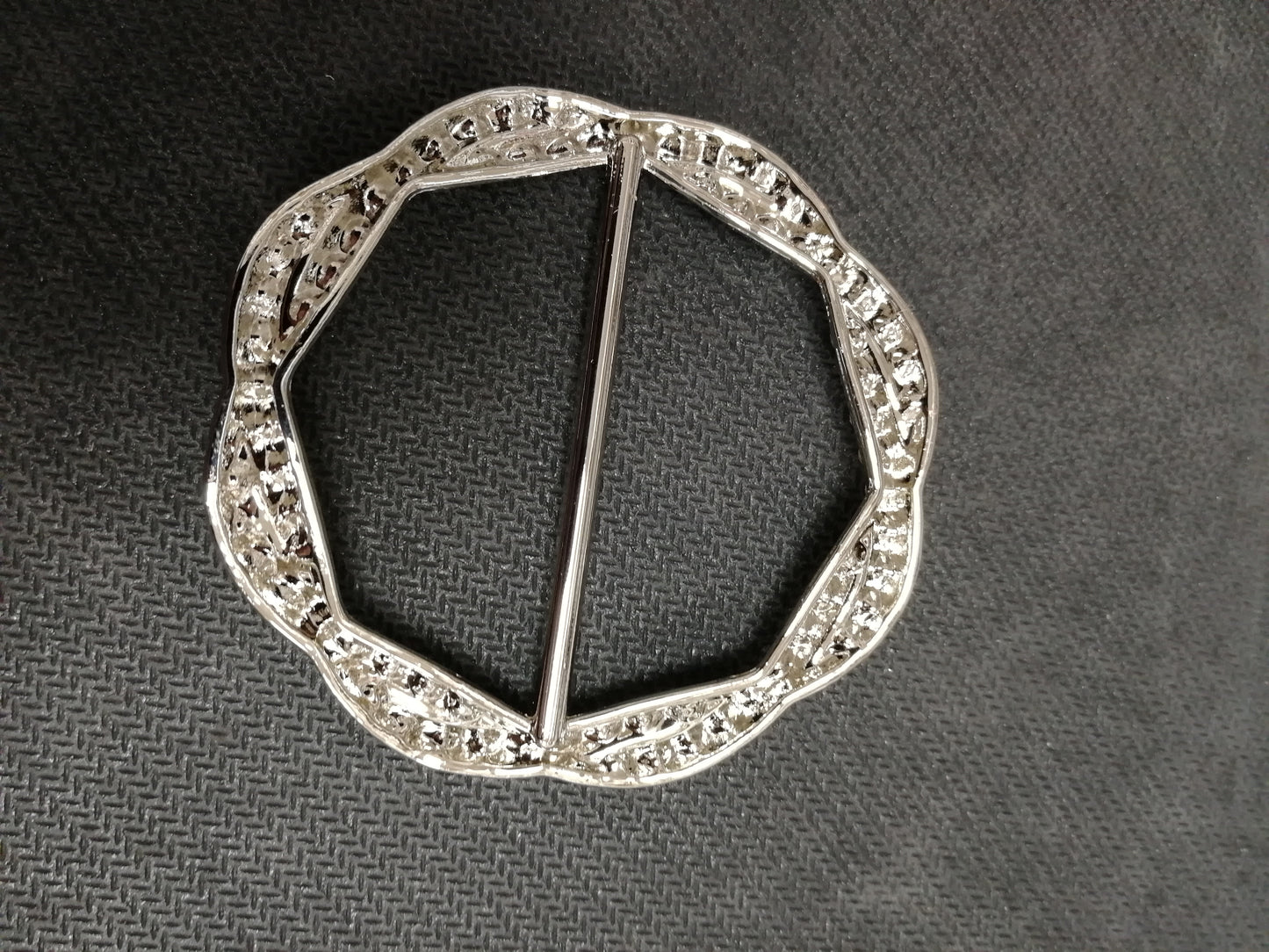 Silver Round Diamanté Rhinestone Metal Buckle, Decorative Buckle, Metal Buckle, Diamanté Buckle