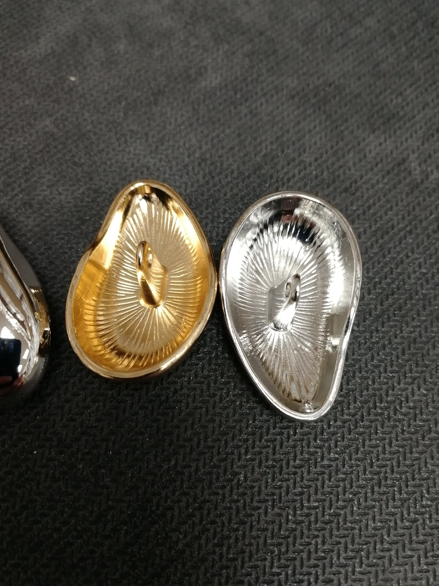 egg buttons, large buttons, cardigan buttons. Silver or gold