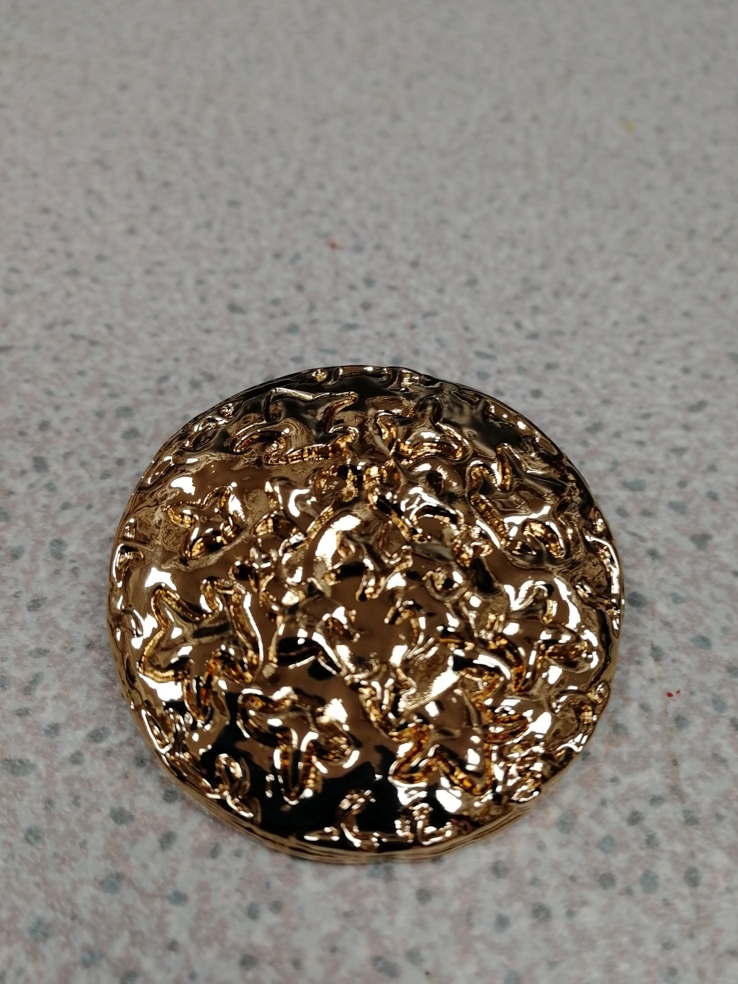 64L round Hammered button, gold buttons, large buttons,