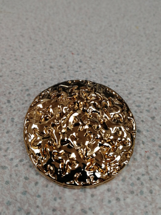 64L round Hammered button, gold buttons, large buttons,