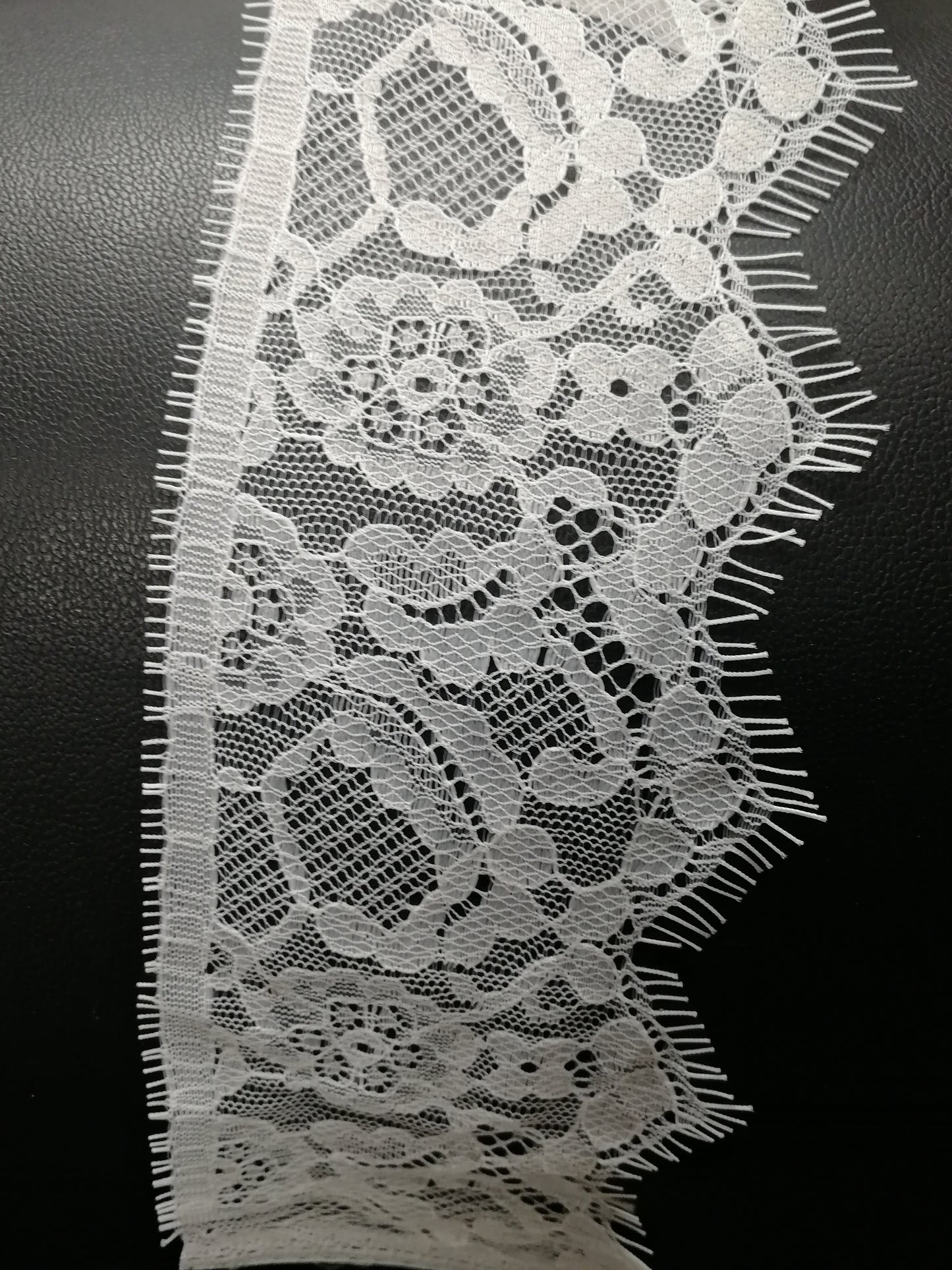 Delicate Black Eyelash Lace Trim 8.5cm wide, lace, rigid lace, eyelash, lingerie lace, tops, dresses, clothing