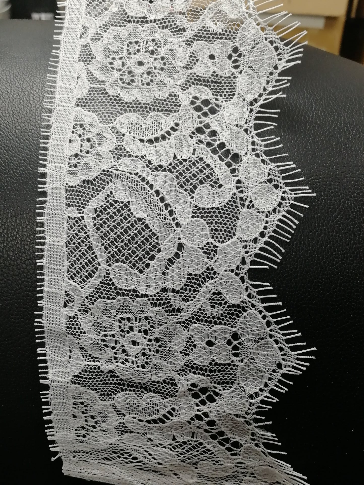 Delicate Black Eyelash Lace Trim 8.5cm wide, lace, rigid lace, eyelash, lingerie lace, tops, dresses, clothing