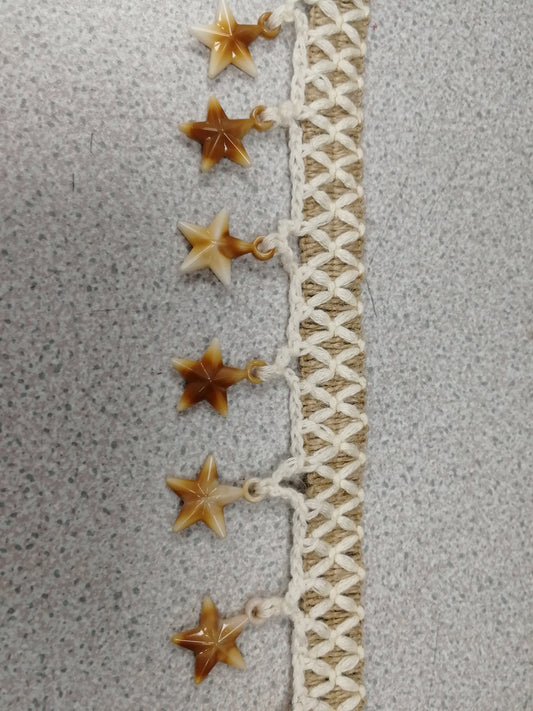 Star shell Trim, Boho Trim, Shell fringe, Beaded fringe, festival fringe, Swimwear fringe, Shell tassel