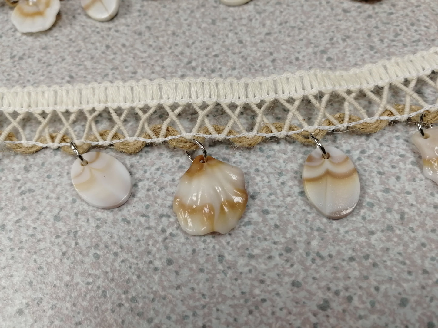 shell Trim, Shell fringe, Beaded fringe, festival fringe, Swimwear fringe, Shell tassel