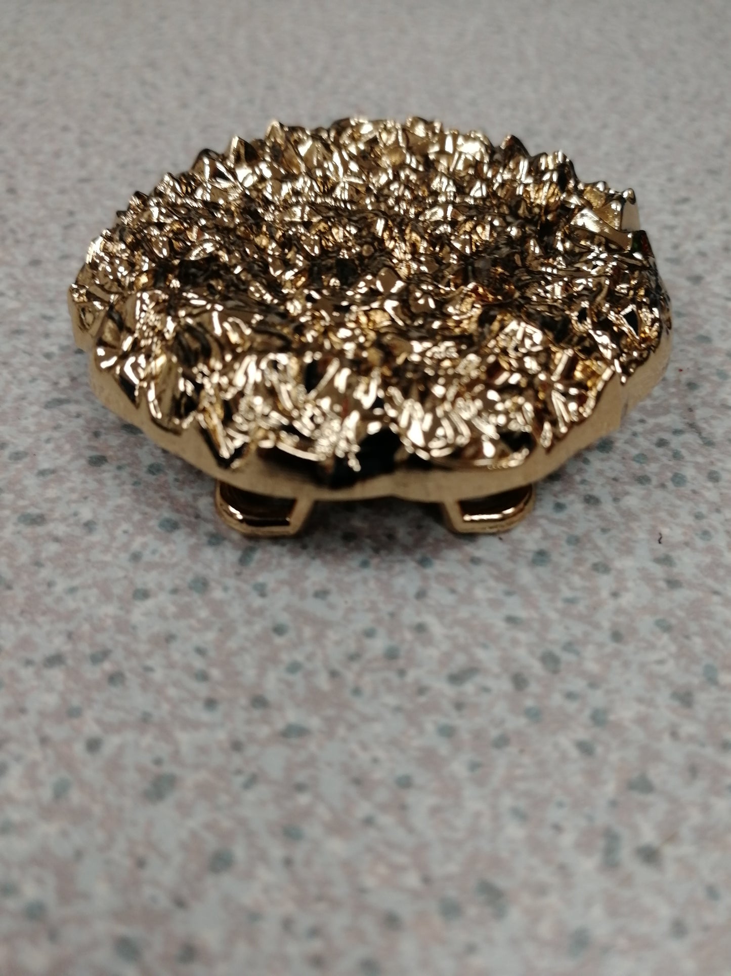 Round Gold Hammered buckle, vintage buckle, gold buckle, dress buckle, hammered buckle