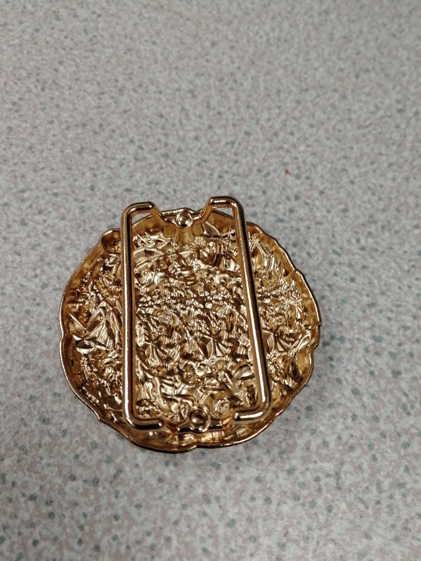 Round Gold Hammered buckle, vintage buckle, gold buckle, dress buckle, hammered buckle