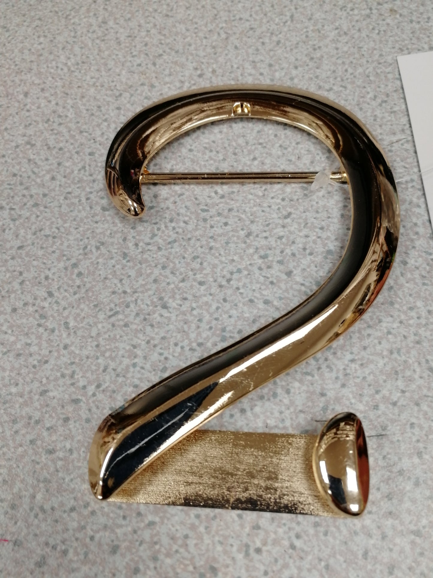 number 2 shape gold buckle, buckles, gold buckle, swimwear buckle