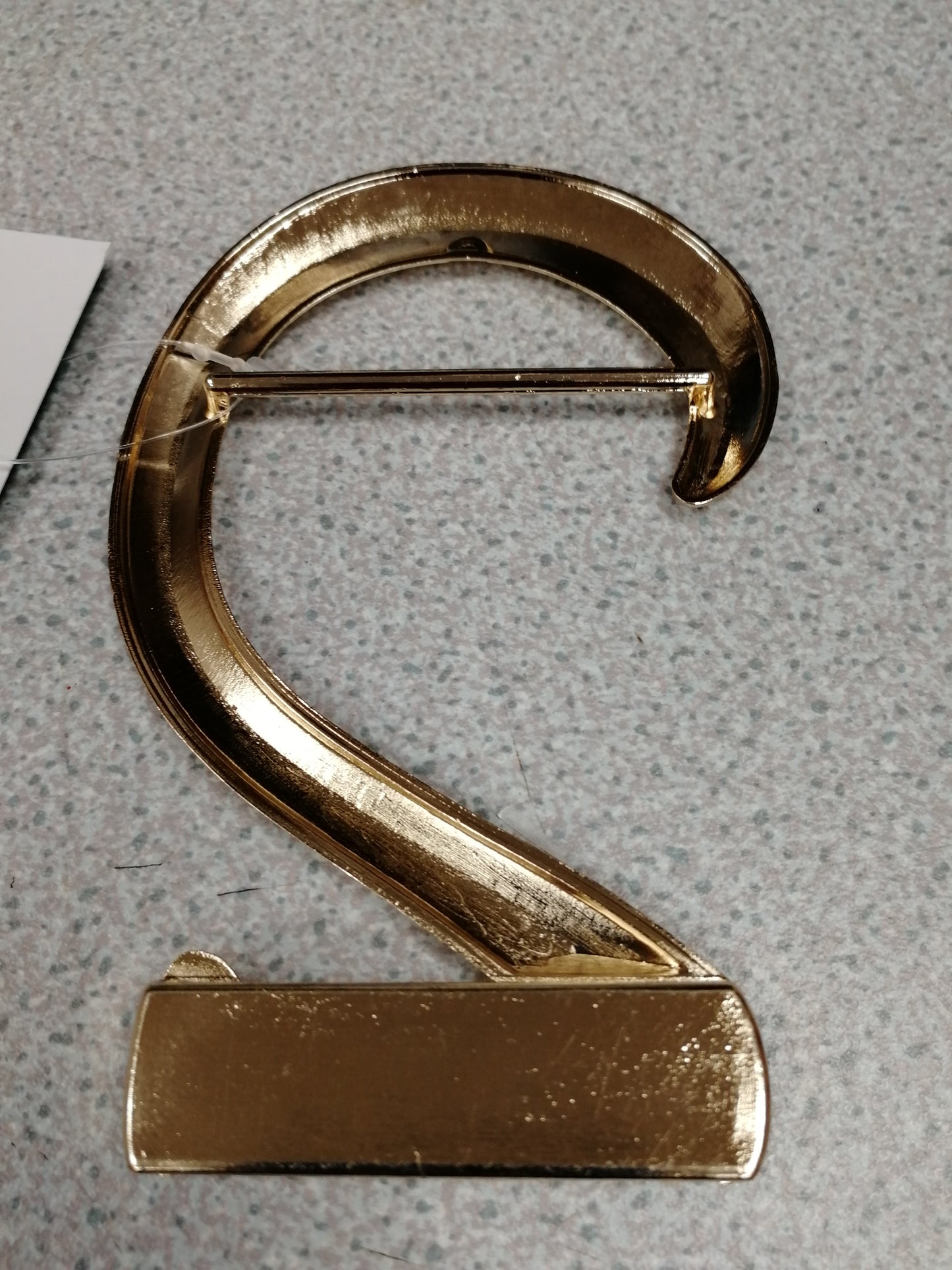 number 2 shape gold buckle, buckles, gold buckle, swimwear buckle