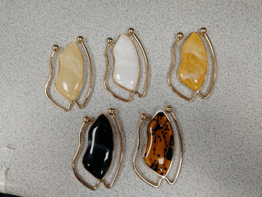 Misshapen Stone Buckle, Gold Buckle, Buckle, Bulldog Buckle 5 Colours