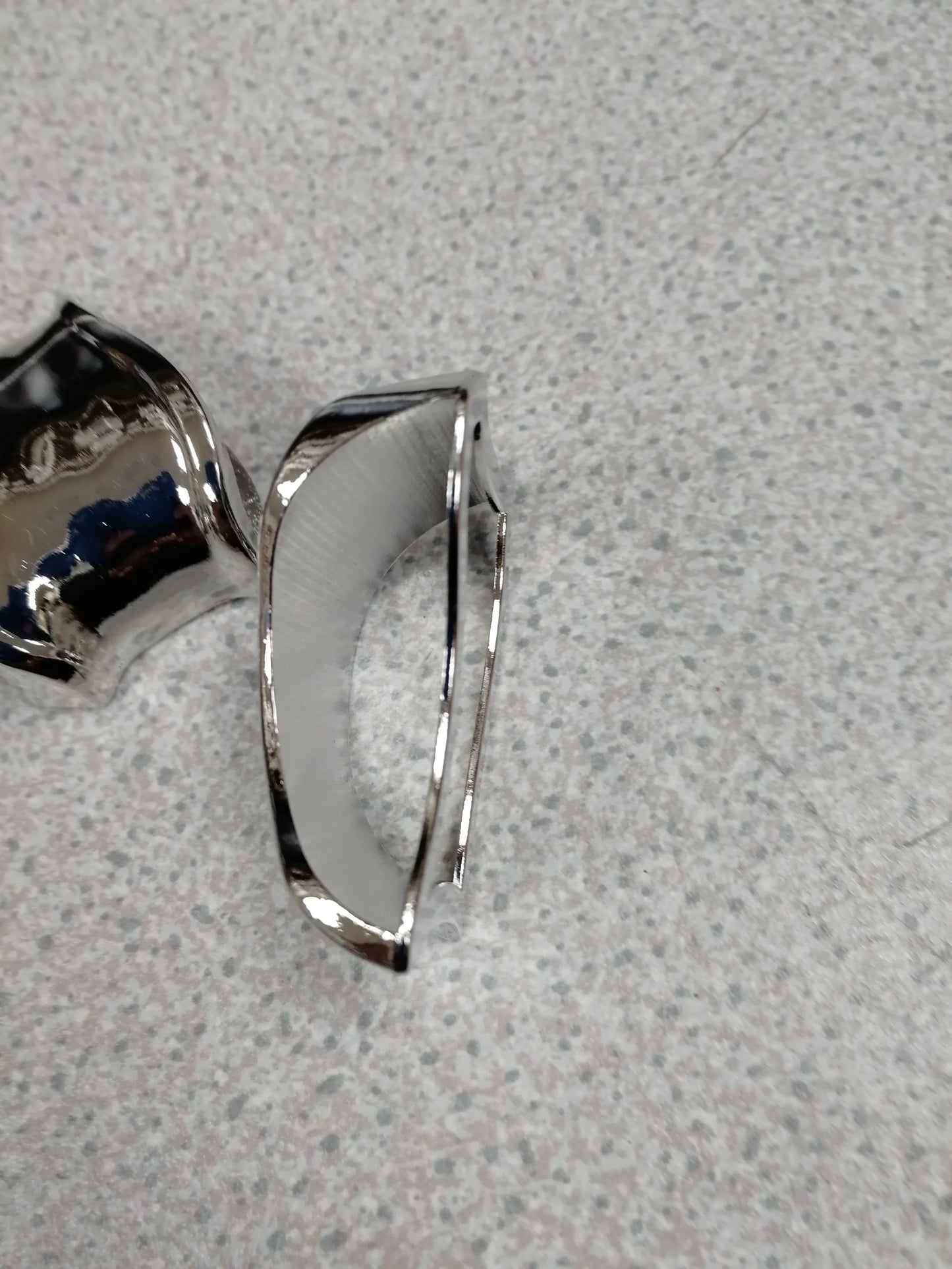 Silver Half Tube holders on garments, Tube buckle, Swimwear buckle, dress buckle.