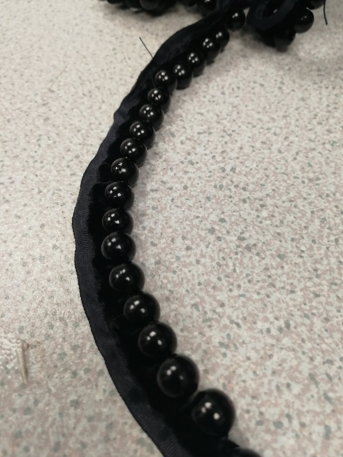 Black Bead on trim, Pearl trim, Edging lace, Bridal Trimming, Pearl Edging Trim, Sash Pearl Wedding,