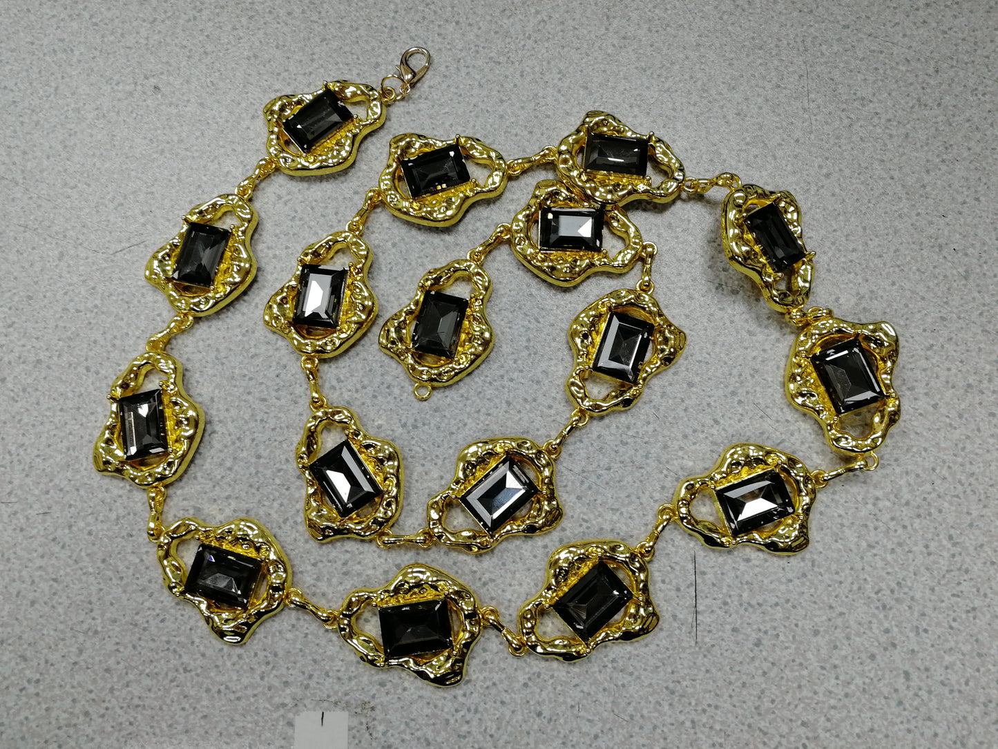 95cm gold and black stone belt, Metal belt