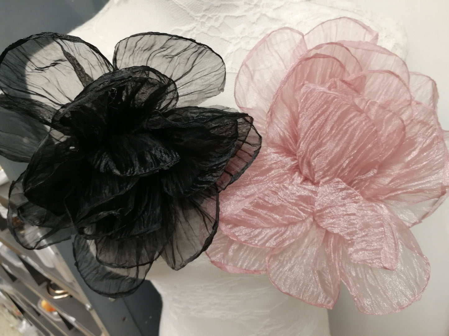See-through flower, corsage, bridal flower, wedding flower, large corsage, ascot flower, race day flower, accessory