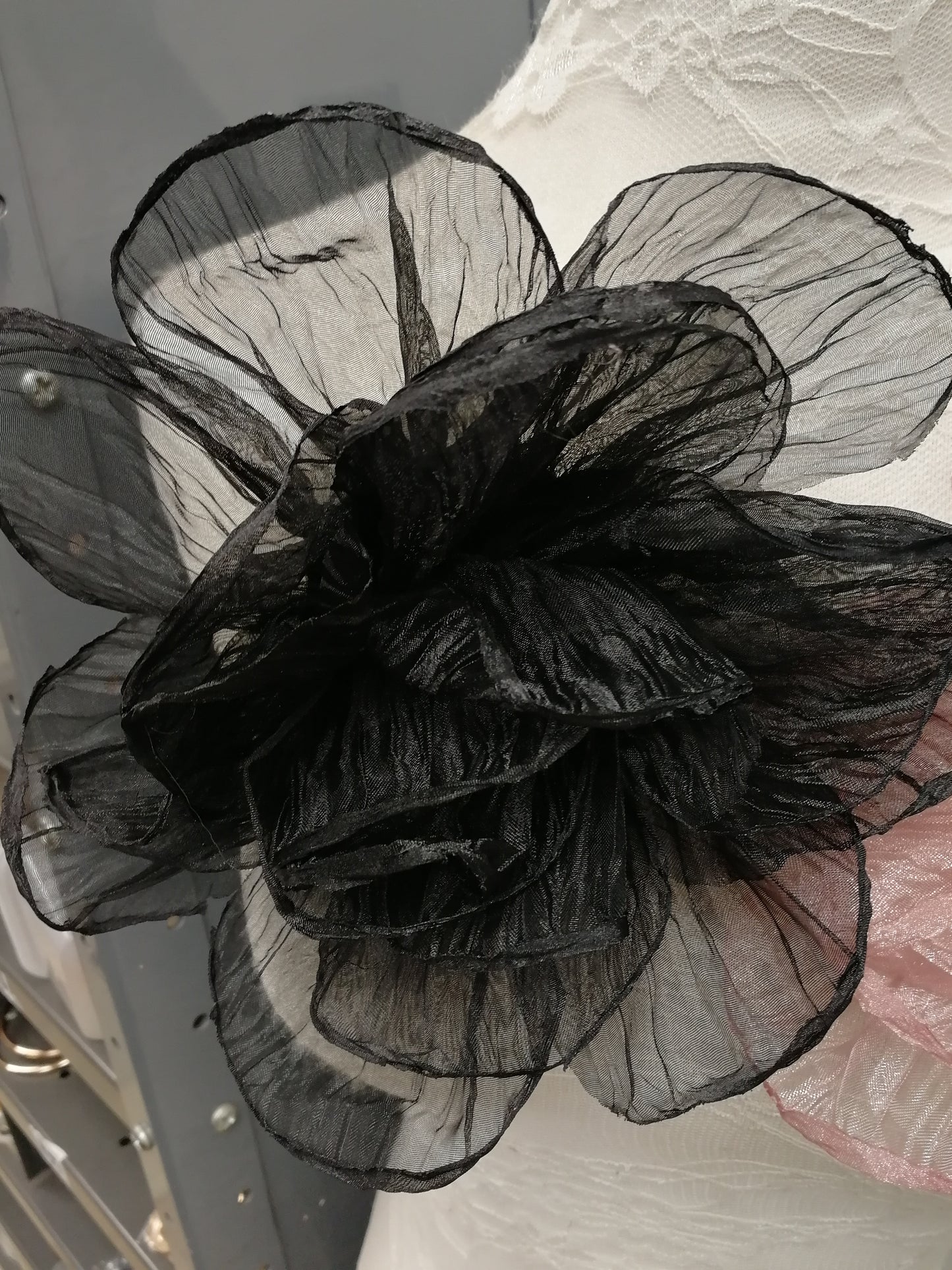See-through flower, corsage, bridal flower, wedding flower, large corsage, ascot flower, race day flower, accessory