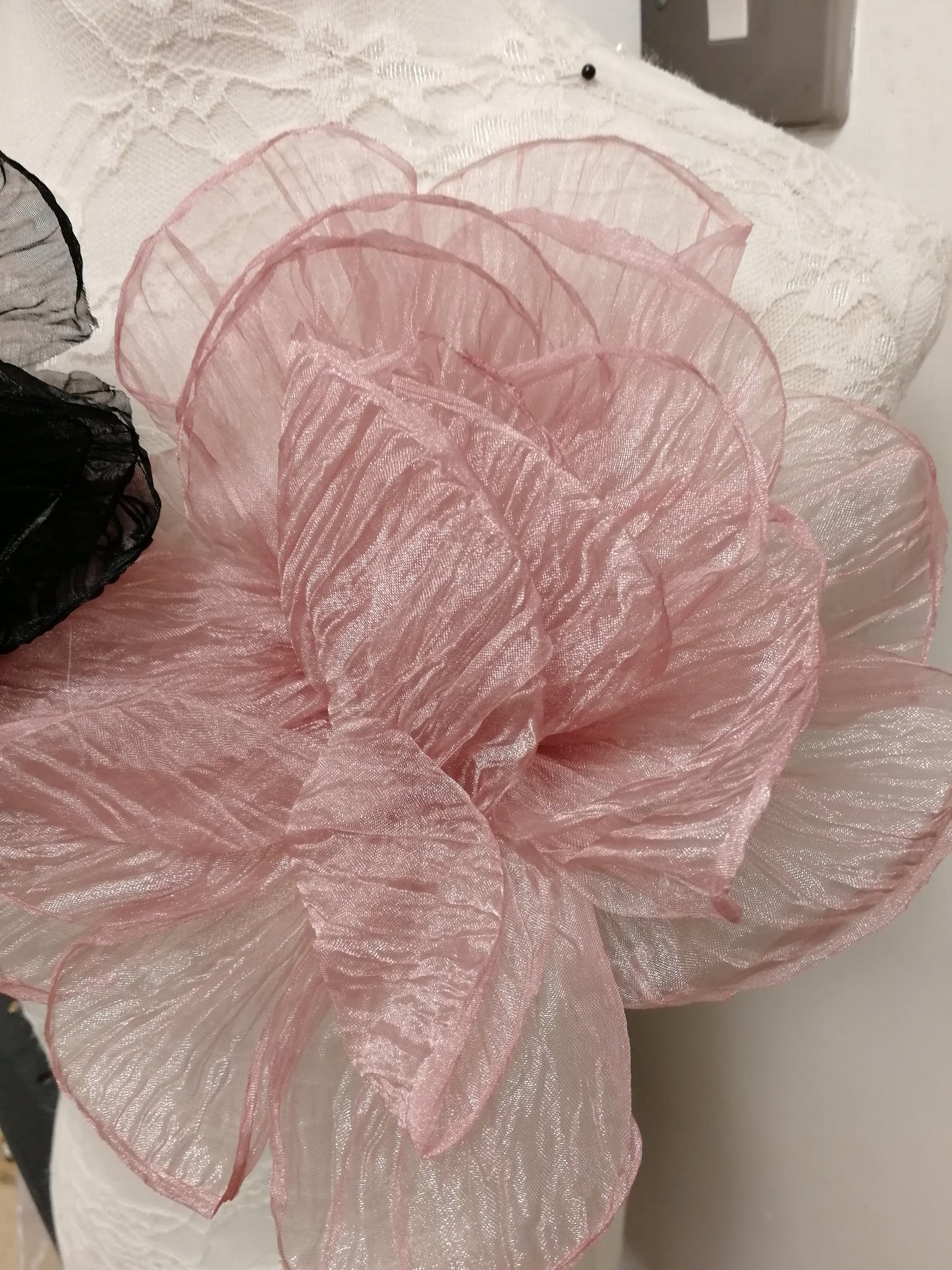 See-through flower, corsage, bridal flower, wedding flower, large corsage, ascot flower, race day flower, accessory