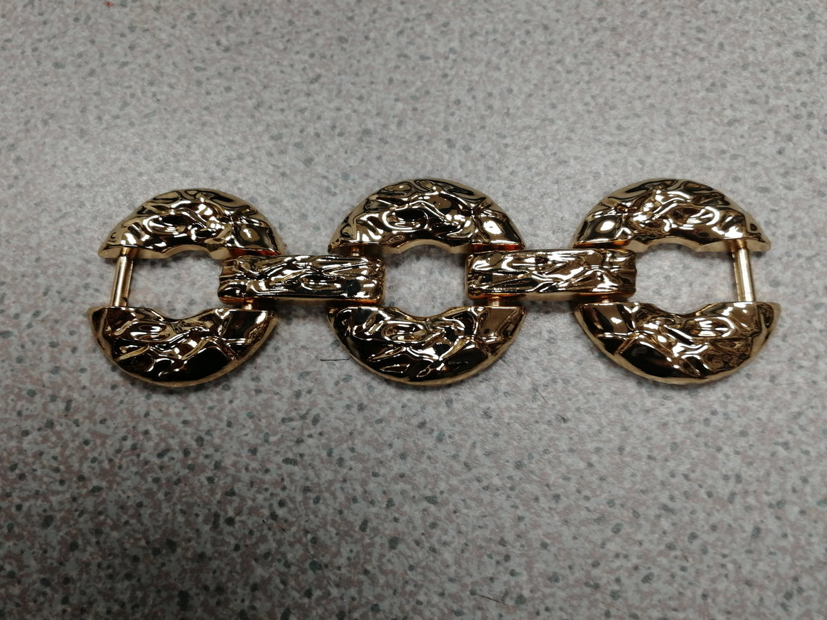 3 RINGS buckle, hammered buckle, buckles, gold buckles