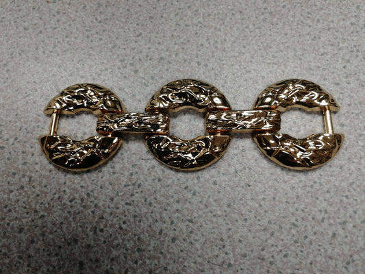 3 RINGS buckle, hammered buckle, buckles, gold buckles