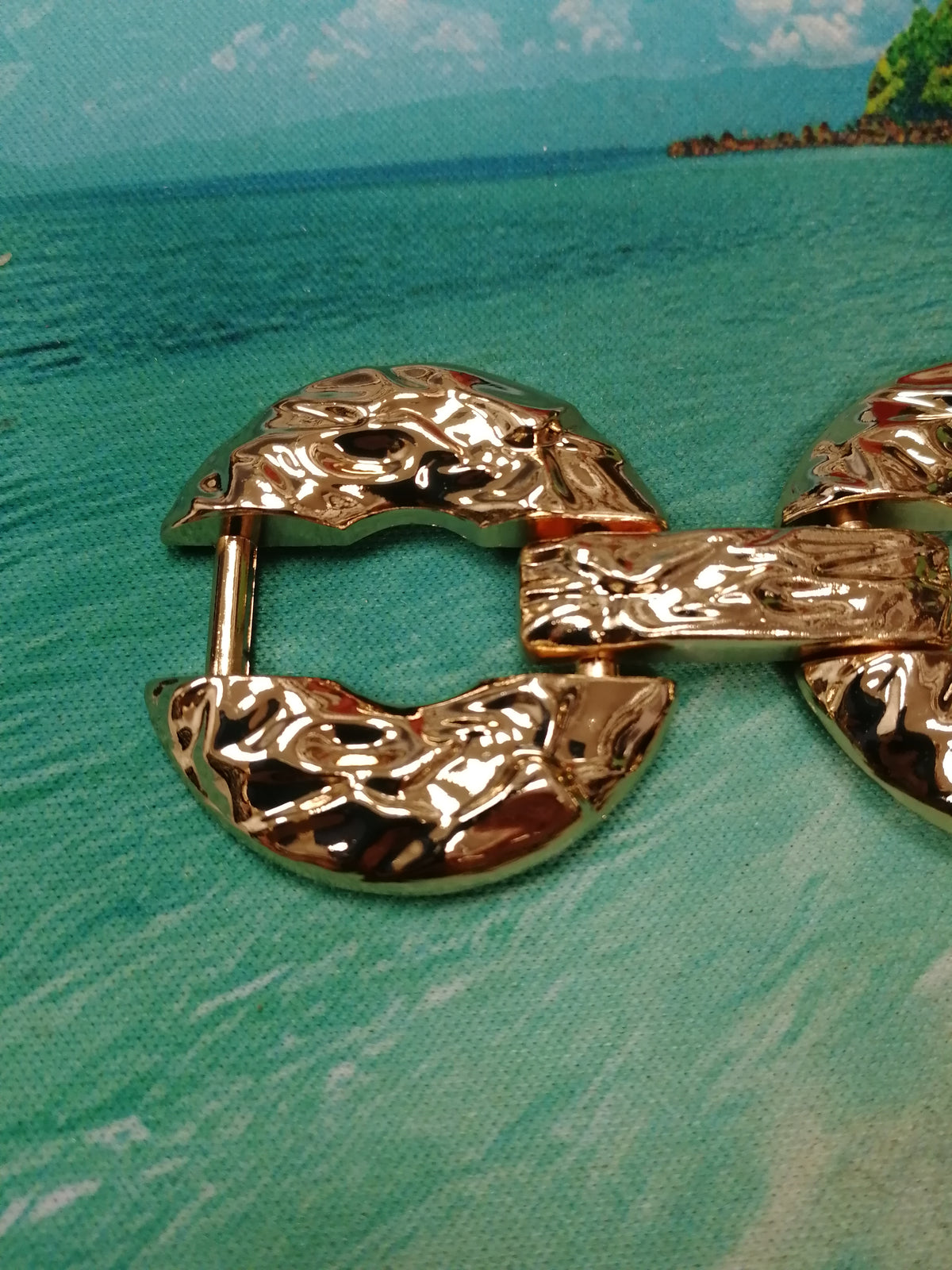 3 RINGS buckle, hammered buckle, buckles, gold buckles