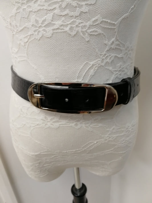 Black Snake skin design belt, skater belt, shiny belt, patent belt, dress belt, black belt
