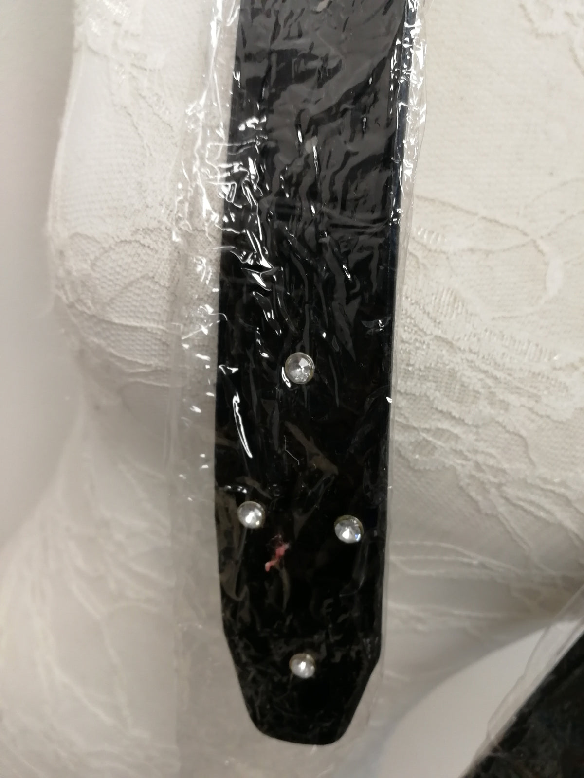 Black Diamante belt, skater belt, shiny belt, patent belt, dress belt, black belt
