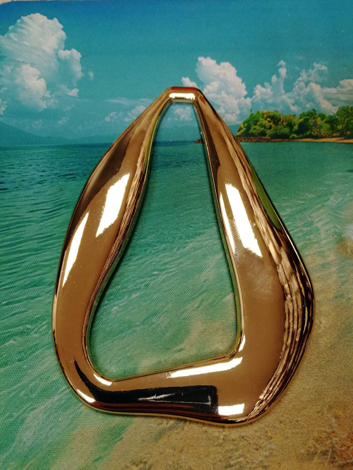 Large Teardrop buckle, gold buckle, swimwear buckles, hammered buckles large