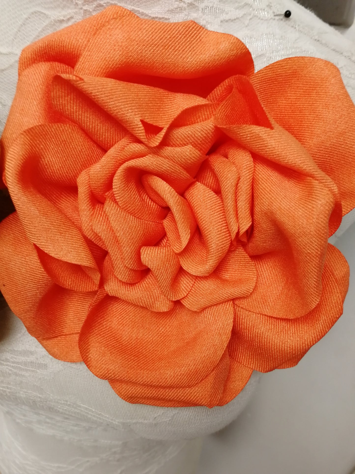 Fabric corsage, bridal flower, wedding flower, large corsage, ascot flower, race day flower, accessory