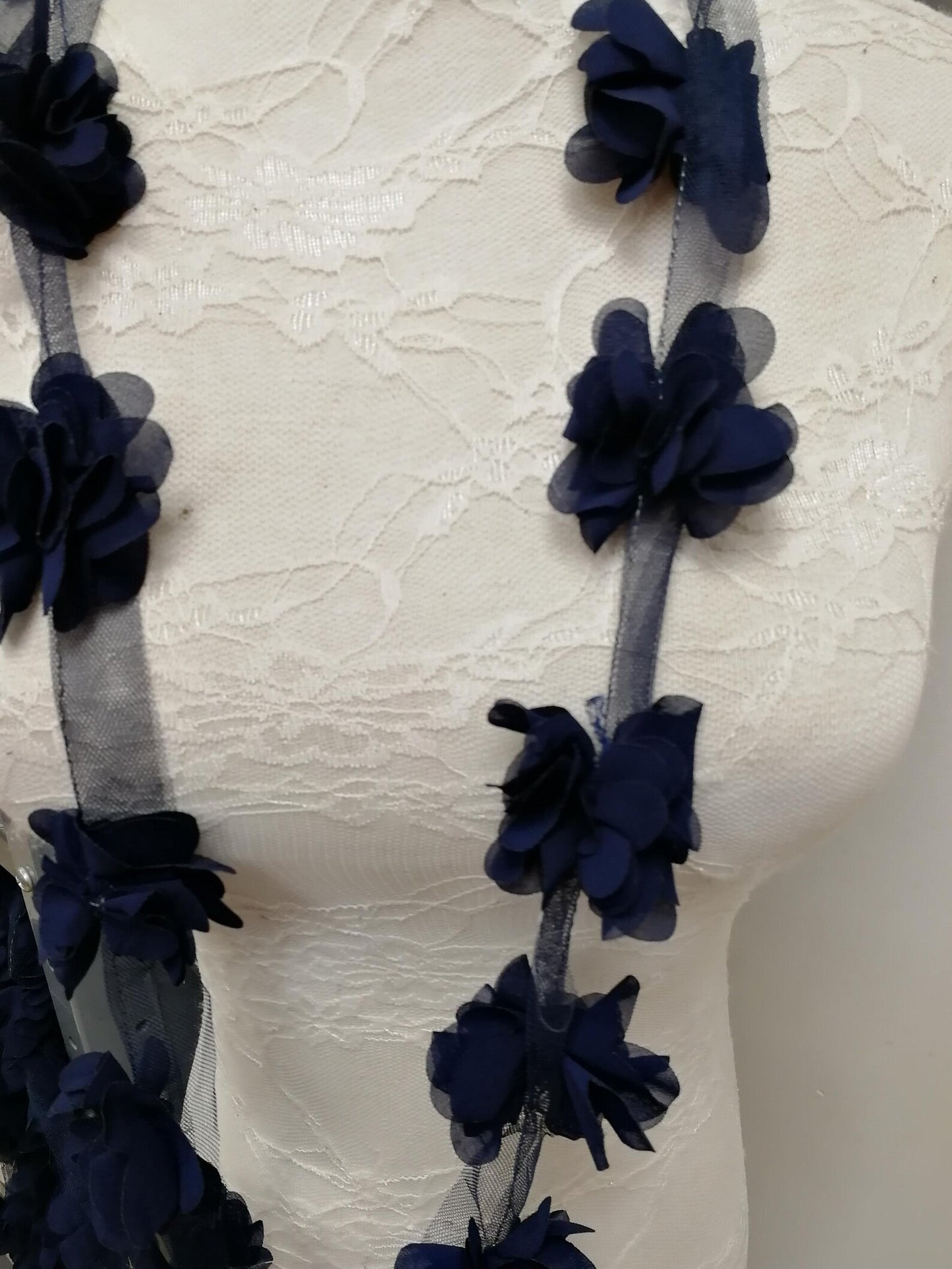 Flower Trim, Mesh Band with Flowers 3 colours, floral tape, floral decor