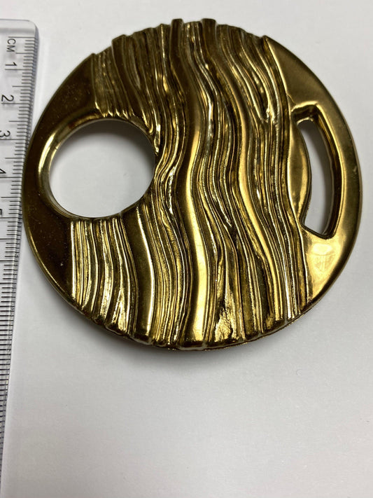 2pcs Antique Brass Round Pattered Buckle